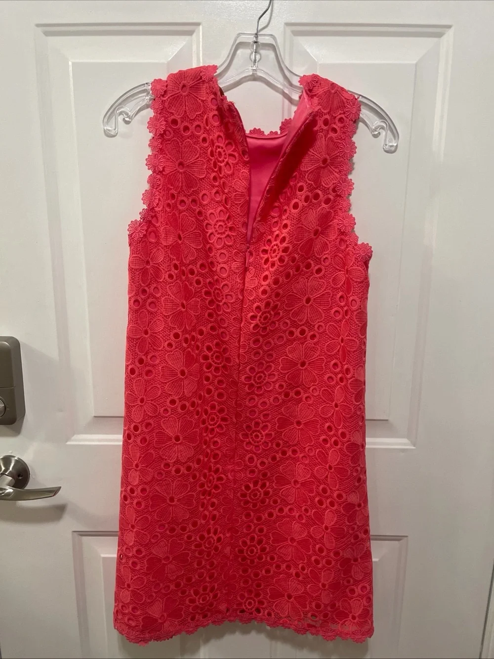 Kate Spade Shore Thing Lace Shift Sleeveless Floral Dress Coral Sorbet Sz6 Lined